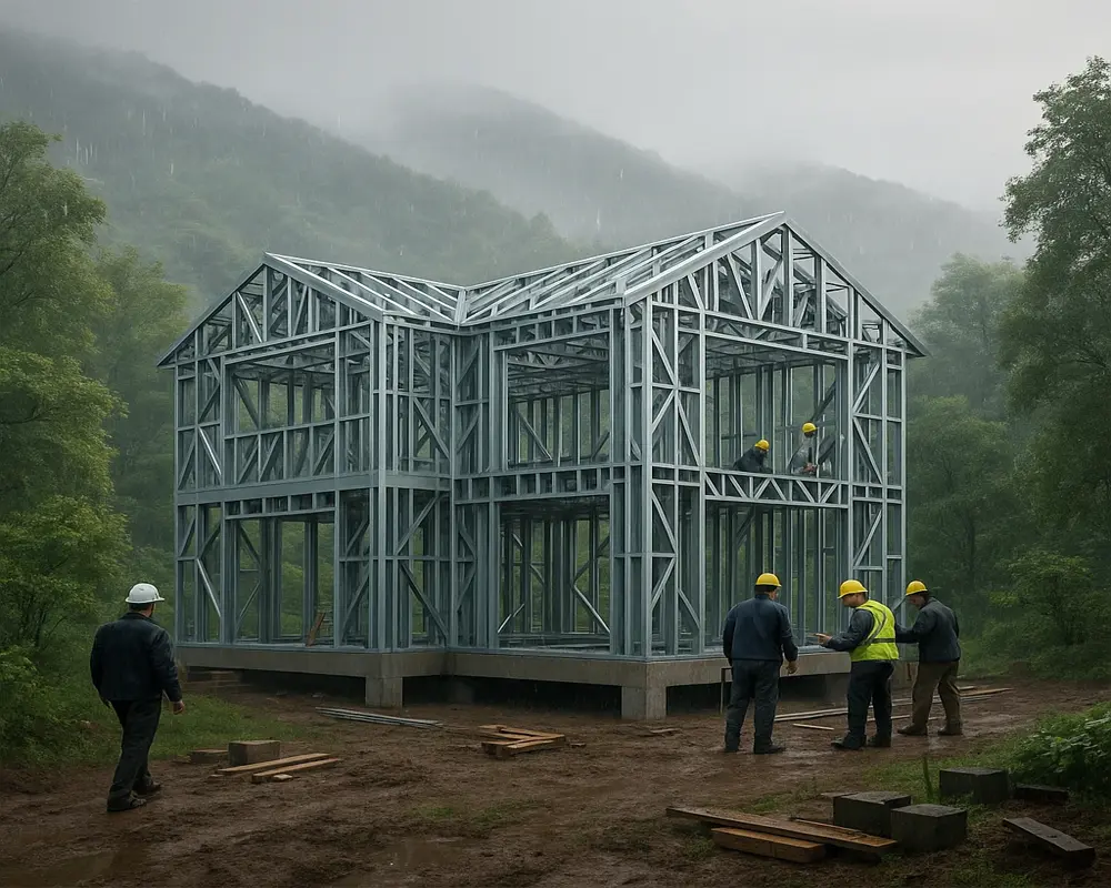 مراحل اجرای سازه LSF در گیلان | مزایای ساخت ویلا با سازه LSF | هزینه اجرای سازه LSF | مراحل اجرای سازه LSF در گیلان | پردیس گیلان |