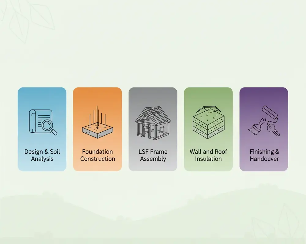 مزایای ساخت ویلا با سازه LSF | هزینه اجرای سازه LSF | مراحل اجرای سازه LSF در گیلان | پردیس گیلان |