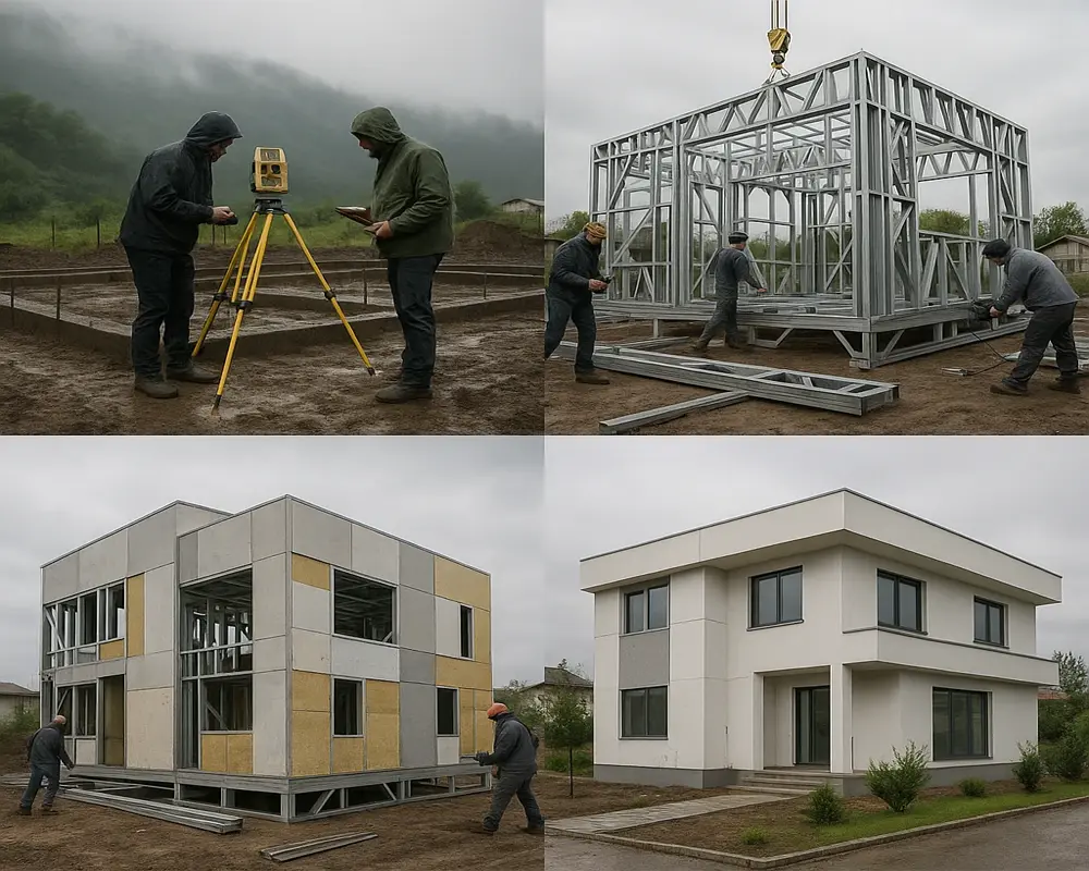 مزایای ساخت ویلا با سازه LSF | هزینه اجرای سازه LSF | مراحل اجرای سازه LSF در گیلان | پردیس گیلان |