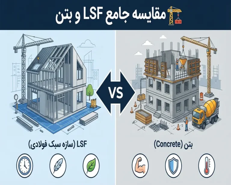 مقایسه جامع LSF و بتن