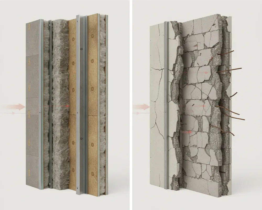 ایمنی حریق در ساختمان‌های ال اس اف (LSF) | رفتار فولاد گالوانیزه در دمای بالا | استانداردهای آتش‌نشانی و ارزیابی حریق | پردیس گیلان 