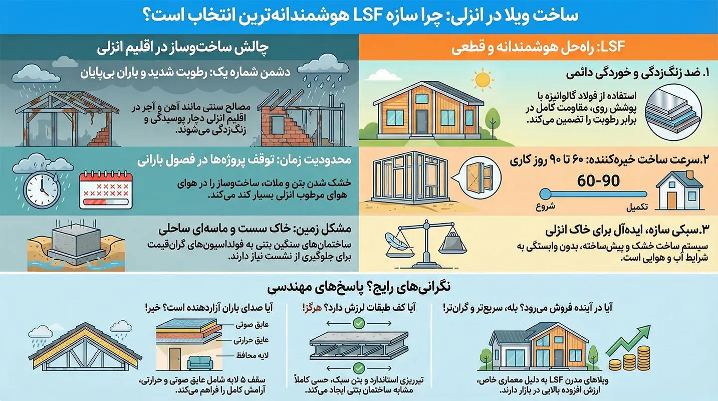 اینفوگرافیک ساخت ویلا در انزلی